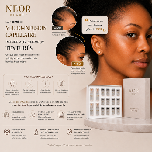 NEOR Micro-infusion Capillaire, soin anti-chute pour cheveux texturés avec résultats avant-après