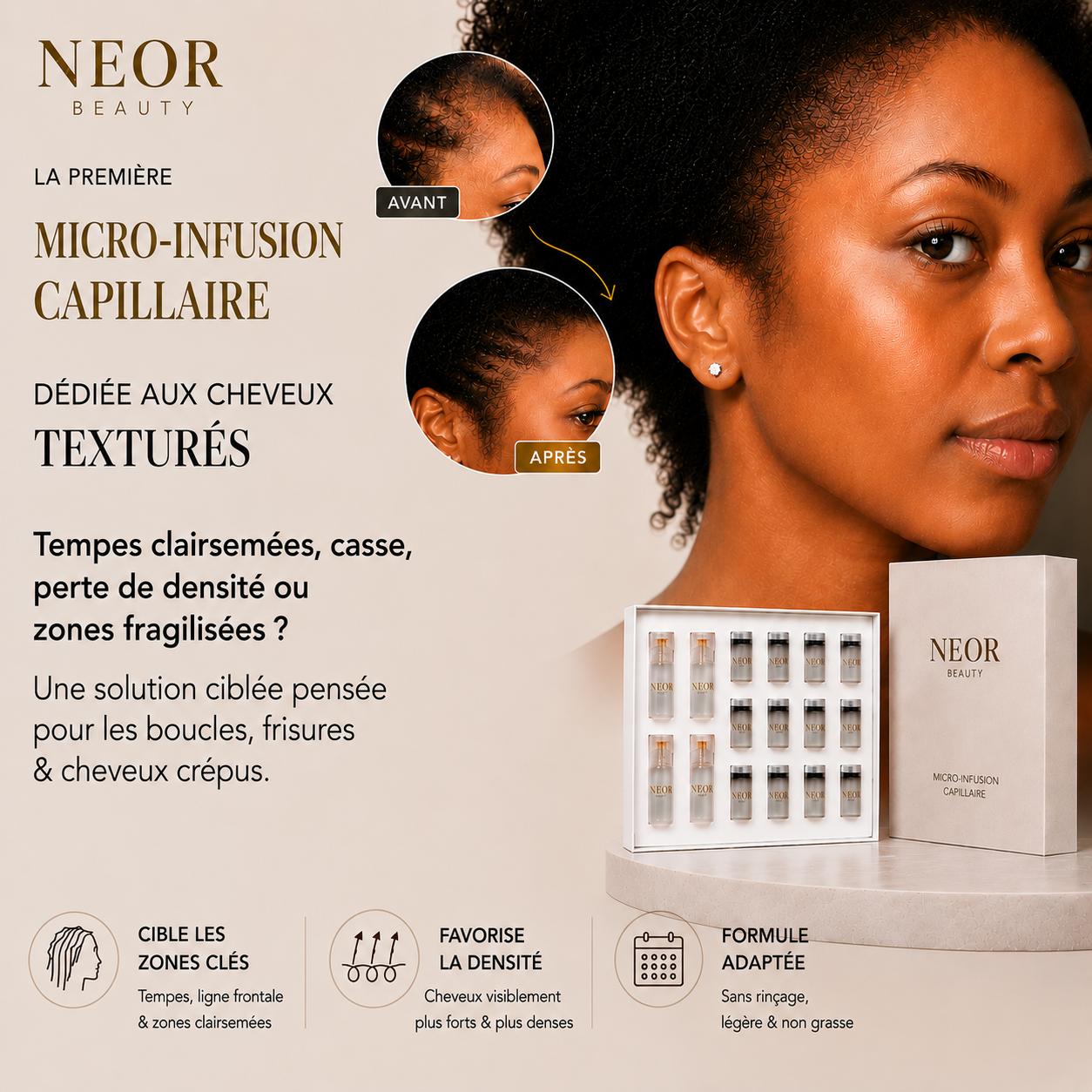 NEOR Micro-infusion Capillaire – Premier soin expert adapté au cheveux texturés